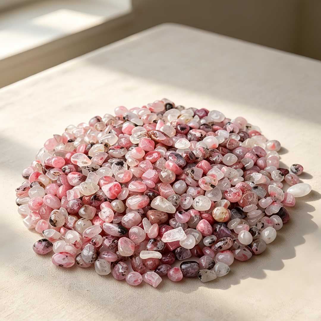Aquarium Plant Delivery - Natural Pink Rhodonite Crystal Chips Irregular