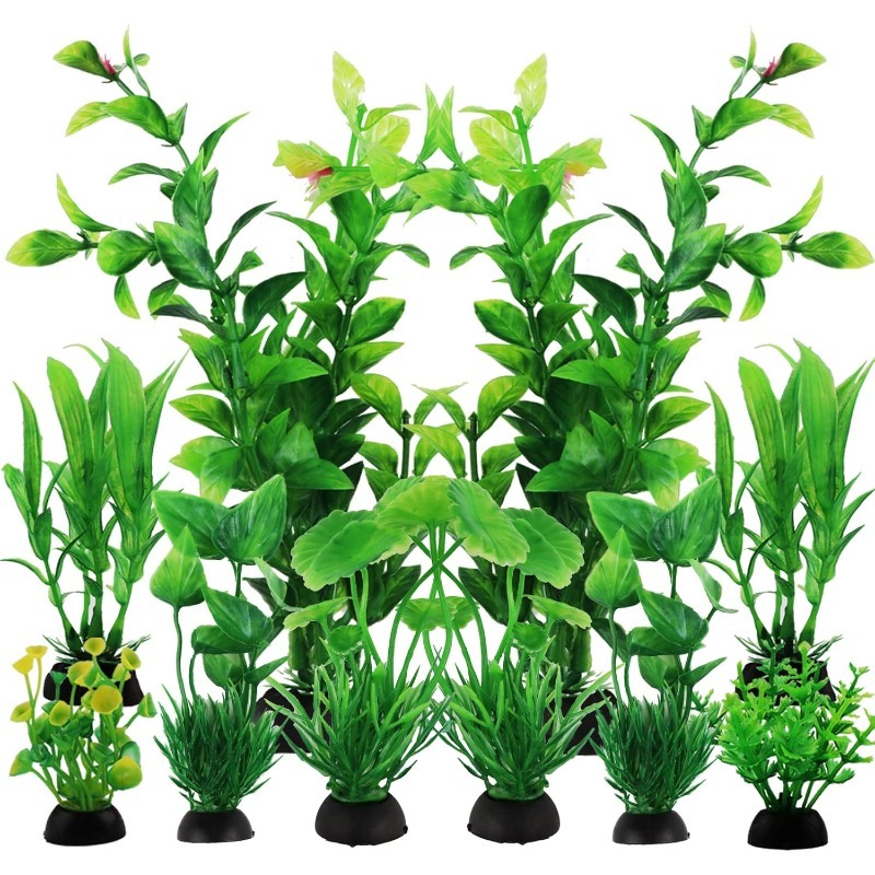 Aquarium For Planted Tank - 10/20Pcs Artificial Aquarium Plants Ornaments Green
