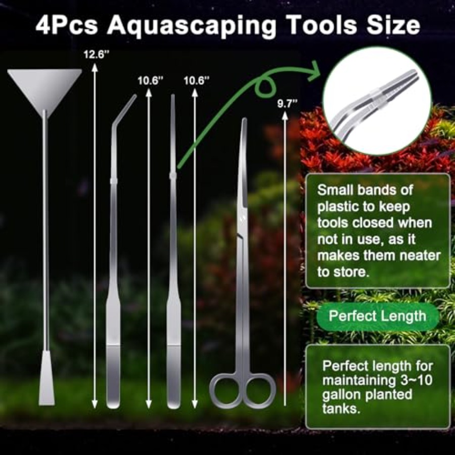 4Pcs Aquascaping Tools, Aquasc – Planted Aquarium Algae recenzja i cena
